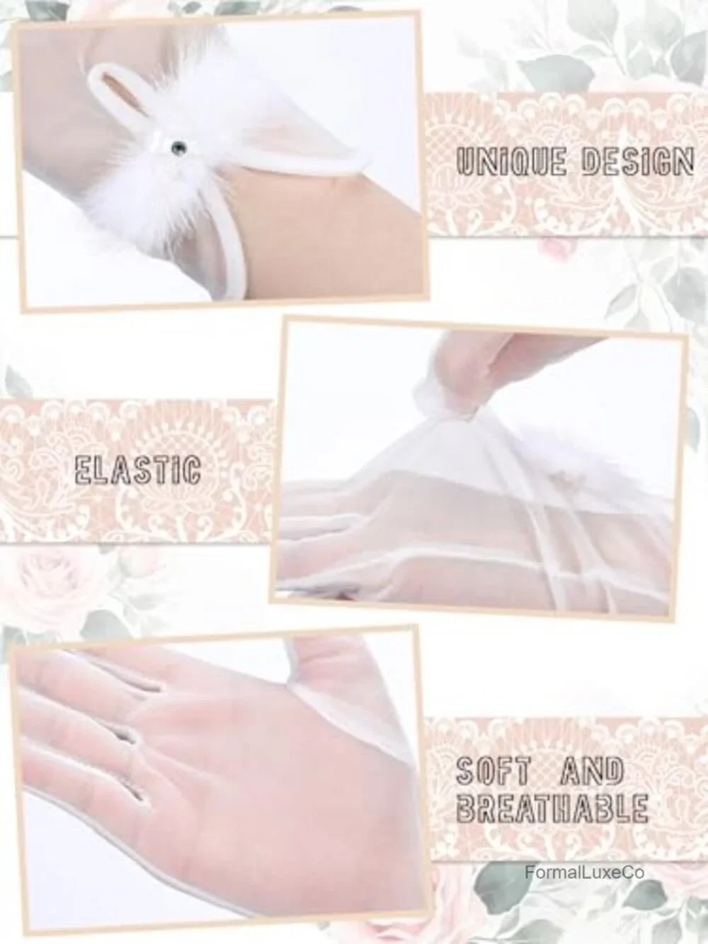 Lace Bow Short Mitten Gloves for Wedding Tea Party Opera